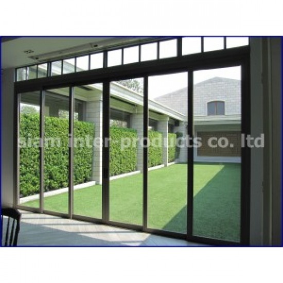 รับออกแบบและติดตั้งกระจกอลูมิเนียม ประตูหน้าต่าง - สยามอินเตอร์โปรดักส์ - ประตูบานเปลือยโช๊คไม่ฝังพื้น