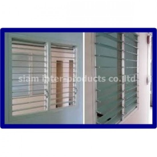 รับออกแบบและติดตั้งกระจกอลูมิเนียม ประตูหน้าต่าง - สยามอินเตอร์โปรดักส์ - หน้าต่างเกล็ดปรับมุม วินโฟล